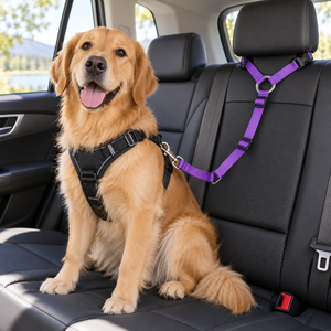 Cinturón de Seguridad para Perros y Gatos, Correa de Sujeción Ajustable de Nailon para el Reposacabezas del Coche, Arnés de Seguridad para Viajes - Product Image 2