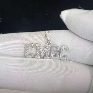 Pendentif personnalisé en or rose avec moissanite glacée, bijoux hip-hop avec lettre, numéro, diamant, argent sterling 925, collier de fête - Product Image 4