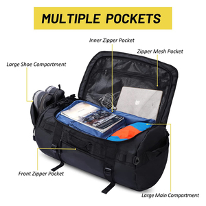 Casual Duffle Gym <b>Bag</b> 45L Unisex <b>Large</b> with Shoe Compartment Polyester Water-Resistant Fabric <b>Drawstring</b> Zipper Adjustable Strap - Product Image 6