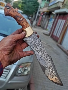 A&M ENTERPRISES Handmade Damascus Steel Bowie Knife Wood Handle Industrial Grade Utility Survival Professional Hunting Knives - Product Image 4