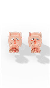 ต่างหูเพชรทรงคุชชั่นคัทแบบโซลิแทร์ เพชรเลี้ยงในห้องปฏิบัติการ ทองคำ 18K เครื่องประดับหรูหรา ขายส่งจากผู้ผลิต - Product Image 2