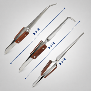 Pince à souder pour dissipateur thermique avec poignée en fibre, courbée à 90 degrés, droite, à pointe longue, à mâchoires lisses et coniques, ZetomedPro - Product Image 1