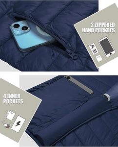 Men's Lightweight Packable Puffer Jacket Waterproof <b>Winter</b> Hood Jacket Custom Packable <b>Quilted</b> Puffer Jacket With Storage Pouch - Product Image 3