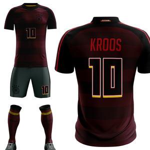 Uniforme de Fútbol Americano Personalizado Reversible, Camiseta de Fútbol de Poliéster Estampada en Rojo y Negro, Venta al Por Mayor - Product Image 4