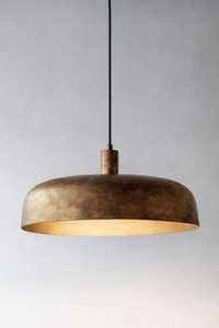 Vintage Brass Dome Metal Pendant <b>Light</b> Elegant Indoor Hanging Fixture for Kitchen Island Living Room Bedroom - Product Image 4