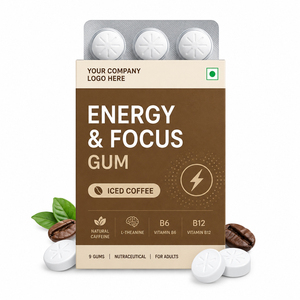 ผู้ผลิตหมากฝรั่งคาเฟอีนที่ใช้งานได้พร้อมวิตามิน L-theanine และ B - Product Image 1