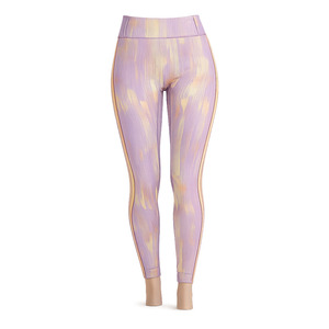 Leggings de yoga taille haute dégradé de couleur, longueur intégrale, avec bande latérale texturée, en Spandex et Nylon, extensibles dans les quatre sens, pantalon de sport - Product Image 1