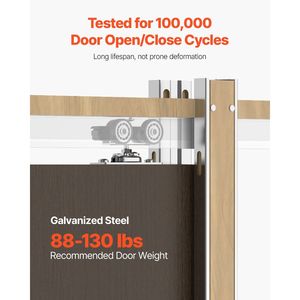 Kit Telaio per Porta Scorrevole a Scomparsa per Porte Larghe 24-30 Pollici e Alte 80 Pollici, Meccanismo di Chiusura Morbida Bidirezionale, Scorrimento Fluido e Silenzioso - Product Image 5