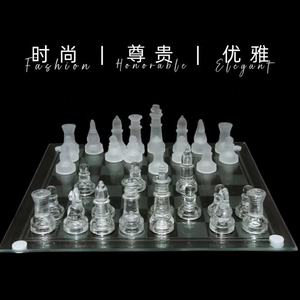 Different Sizes <b>Chess</b> <b>Set</b> Available Board Game Creative <b>Glass</b> <b>Chess</b> - Product Image 4