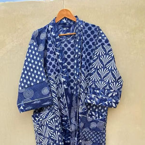 Jungle safari Women Cotton <b>Kimono</b> Robes <b>Jacket</b> Morning Tea Cotton Coat Bridesmaid bridal Robe Cotton Summer robe bathrobe Gift - Product Image 2