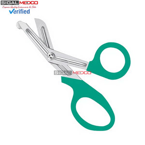 Tijeras de enfermería para traumatismos, de 5.5 pulgadas, color verde azulado, de acero inoxidable alemán de grado médico, para primeros auxilios, vendajes, emergencias, uso quirúrgico y EMT - Product Image 4