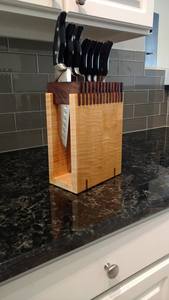 Porte-couteaux élégant en bois pour comptoir de cuisine, restaurant, hôtel, café, salle à manger, rangement de couverts - Product Image 1