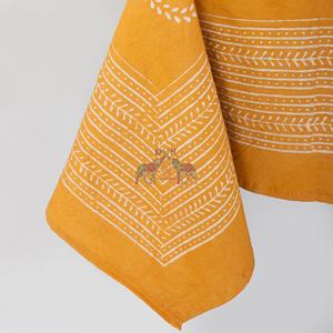 Mantel de algodón con estampado floral indio Dabu, mantel rectangular francés, cubierta para mesa de comedor. - Product Image 5