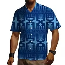 Chemise Homme Manches Courtes Olymésienne à Motif Tribal Elei Personnalisé, Confortable, Respirante, Infroissable, Idéale pour l'Été, Décontractée ou Formelle - Product Image 2