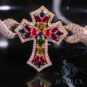 Indian Supplier Hip Hop Iced Out Moissanite Diamond Tennis Bracelet Gold Plated Luxury Bracelet for <b>Men</b> Available at Cheap Price - Product Image 4