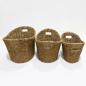 Juego de Cestas de Almacenamiento Multifuncionales Tejidas con Hierba Marina Sostenible, Organizador para el Hogar con Asas - Product Image 4