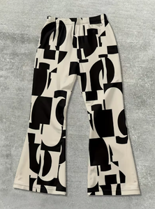 Men s Black <b>White</b> Geometric Printed Sweatpants Elastic Waist Drawstring Casual <b>Jogger</b> Trousers Summer Lightweight Breathable - Product Image 5