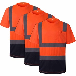 Camiseta Reflectante al Por Mayor, de Alta Calidad, Precio Económico, Color Naranja, Cuello Redondo, Manga Corta, Totalmente Personalizable - Product Image 4