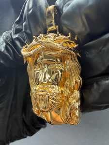 Colgante de Moissanita con Cabeza de Jesús, Joyería Religiosa Hip Hop, Plata 925 Bañada en Oro, Lujoso Colgante Cristiano para Rapper GCI - Product Image 6