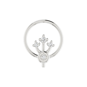 AJRETAIL Piercing de nez pour femme, design ethnique fleur royale en or 14 carats avec diamant naturel 0,02 ct - Product Image 2