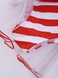 4-16 rojo niños niñas Navidad Ballet leotardo disfraz sin mangas estampado a rayas <span class=keywords><strong>con</strong></span> campanas Pom tutú vestido competición baile vestido - Product Image 5