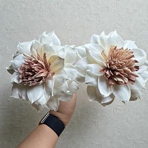 Flores de Madera Sola VADEE, Hechas a Mano, Sostenibles y Naturales, Flores de Madera Sola Dahlia de 8.5 CM, Varilla de Fibra Vegetal de Sesbania de Tailandia - Product Image 3