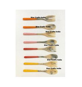 Juego de Cubiertos para Ensalada con Asas de Resina y Diseño Superior, Ecológico, Apto para Lavavajillas, para la Mesa de Cena y Almuerzo - Product Image 1