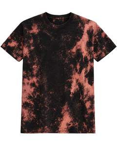 Camiseta de algodón negra personalizada con efecto tie-dye para hombre, cuello redondo, manga corta, lavado vintage, estilo casual urbano, OEM, para verano - Product Image 1