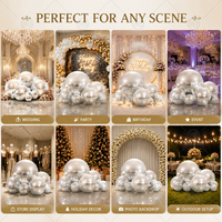 Ballons miroir gonflables blancs brillants de grande taille pour décoration de Noël, sphères de 40 cm, 60 cm, 80 cm, 100 cm, 150 cm, 200 cm, boules miroir gonflables
