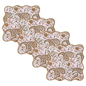 100% Cotton Hand Block Printed <b>Table</b> Scallop Napkin Sets - Product Image 6
