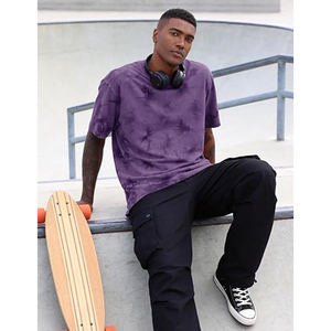 T-shirts à manches courtes col rond pour hommes, en coton, avec imprimé graphique, style streetwear décontracté, unisexe, Y2K, hipster, tie-dye - Product Image 4
