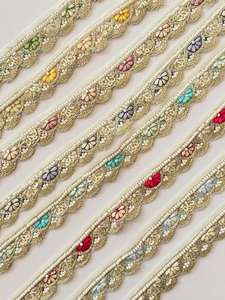 Nouvelles dentelles brodées de perles florales pour vêtements et textiles de maison, vente en gros. - Product Image 6