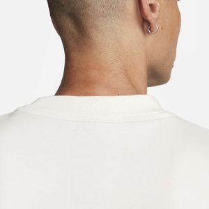T-shirt Homme Oversize Blanc Col Rond Manches Courtes Design Tendance Couleur Unie Décontracté 100% Coton Jersey Tricoté - Product Image 5
