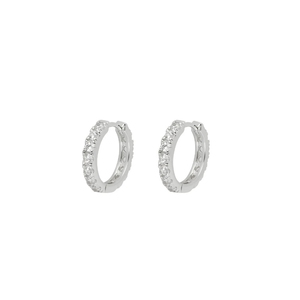 Pendientes de Aro de Lujo con Moissanita Brillante, Plata de Ley 925, Chapados en Oro Rosa, Certificados por IGI, para Mujer, Estilo Huggie, para Boda - Product Image 2