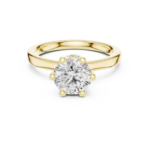 Anillo de Diamantes Glorioso de Oro Sólido con Corte Redondo y Halo Oculto, Diamante Cultivado en Laboratorio, Unisex, Joyería Fina, Creación de Primera Calidad - Product Image 1