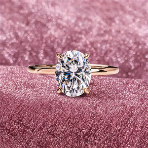 Anillo de compromiso y boda clásico de lujo, chapado en oro de 18 quilates, plata 925 de alta calidad, certificado GRA, con engaste de moissanita. - Product Image 3