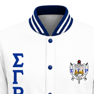 เสื้อแจ็คเก็ตบอมเบอร์ผ้าซาตินสำหรับผู้หญิง Sigma Gamma Rho น้ำหนักเบา แบบซิป  เสื้อผ้าชมรมกรีก แฟชั่นลำลอง เสื้อผ้าขายส่ง - Product Image 3