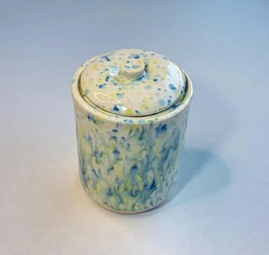 Speckled Glaze <b>Storage</b> Canister Compact Design Secure Lid Tight Seal Moisture Protection Stylish <b>Kitchen</b> Organizer - Product Image 3