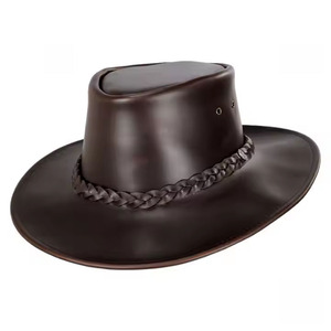 Chapeau Fedora en feutre de cowboy ajustable, personnalisable, en cuir, unisexe, de haute qualité, élégant, avec logo et couleur sur mesure, vente en gros - Product Image 3