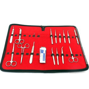 15 Piece Surgical Instrument Set Stainless Steel General Surgery <b>Kit</b> Manual Tools with Blades Red Case - Product Image 3