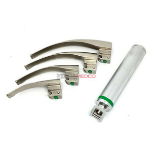 Premium Quality Macintosh Fiber <b>Optic</b> Laryngoscope Set 4 Interchangeable Blades Medical Handle Bright Illumination Manual - Product Image 6