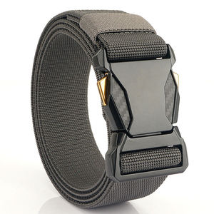 Tactical Heavy Duty <b>Elastic</b> <b>Belt</b> with Quick Release Magnetic Zinc Alloy Buckle and Carbon Fiber Pattern for Men Outdoor Use - Product Image 1