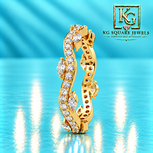 Bague éternelle à barres cannelées avec diamant de laboratoire, au style moderne et luxueux, et au charme de la joaillerie fine élégante - Product Image 3