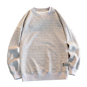 Suéter Jacquard de Cuello Redondo para Hombre Fitspi, Otoño Invierno, Camiseta Informal de Manga Larga con Letras, Camiseta Interior para Hombre - Product Image 3