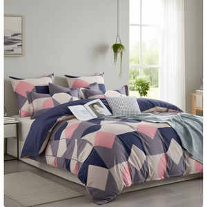 Romantic 4-Piece Cotton Bedding <b>Set</b> 108x108 Inch King Size <b>Comforter</b> American Style Printed Pattern for Hotel Home Use Quality - Product Image 3
