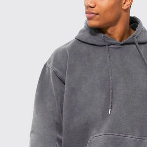 Sudaderas con Capucha Personalizadas de Algodón Mezclado para Hombre, Diseño Bordado, Bolsillo Canguro, Sudaderas Gruesas con Efecto Lavado Ácido - Product Image 5