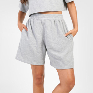 Custom New Fashion High Waist Button Acid Wash Shorts for Women Cotton Gym Casual Plain Grey Fitness No <b>String</b> in Bulk With OEM - Product Image 4