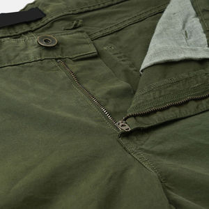 Factory Direct Mens Casual Green Canvas Cargo Pants <b>Elastic</b> Waist Lightweight Multi-Pocket with Custom Logo - Product Image 5