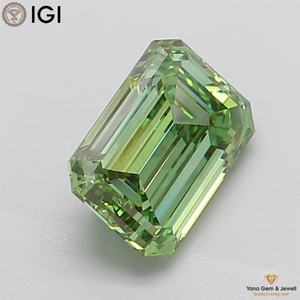 Diamante Cultivado en Laboratorio con Certificado IGI, Corte Esmeralda, Color Verde Intenso de 4.01 Quilates, Claridad VVS2, para Anillo de Obra Maestra - Product Image 5