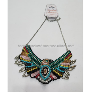 Colliers pendentifs en perles de résine écologiques faits à la main, style bohème mosaïque, pour femmes, prix de gros pour cadeaux HH-01234 - Product Image 2